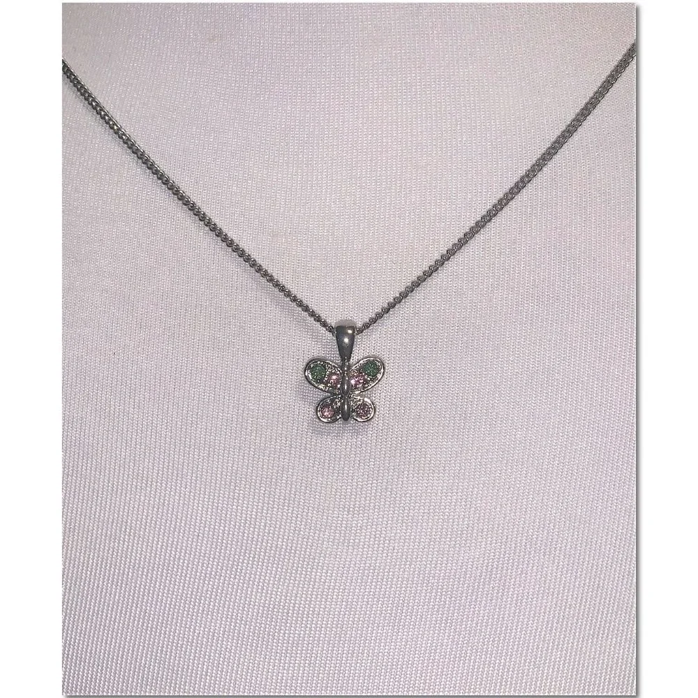 Lia Sophia Silver Free Spirit Butterfly Necklace EUC